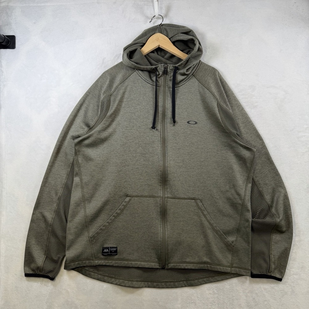 Oakley Dawn Patrol Hoodie Men's 2XL Athletic Heather Green Full Zip Striped